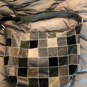 Lucky Brand Patchwork Shoulder Bag - Black and Gray